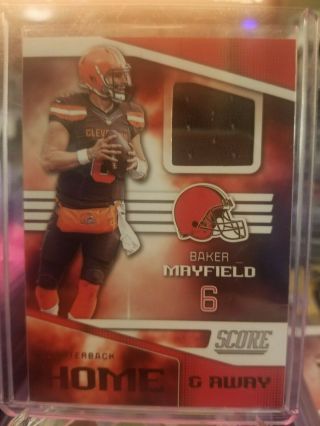 2019 Panini Score Baker Mayfield Home Game - Worn Jersey Cleveland Browns H - 8