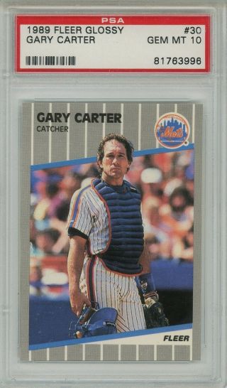 1989 Fleer Glossy 30 Gary Carter Psa 10 Gem Hof York Mets The Kid
