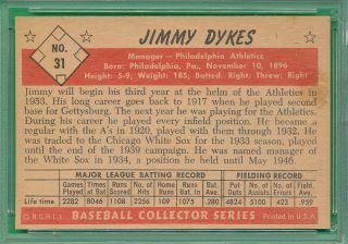 PSA 7 NM JIMMY DYKES 1953 BOWMAN COLOR 31 GRADED NEAR CARD CRISP EXAMPLE 4