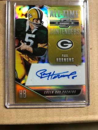 2018 Contenders Optic Paul Hornung Gold Auto 08/10