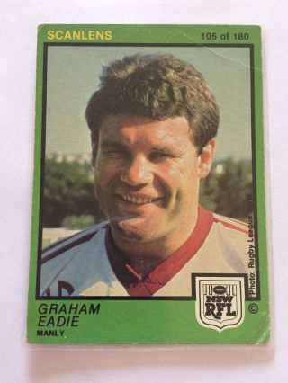 1982 Scanlens Nrl Football Card - Graham Eadie Manly Sea Eagles 105 Post