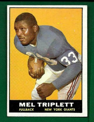 1961 Topps Football Card Mel Triplett Giants 86 Near