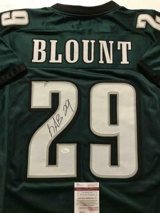 Autographed/signed Legarrette Blount Philadelphia Green Football Jersey Jsa