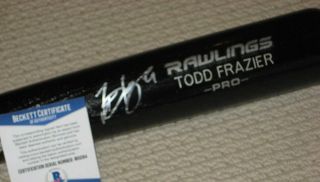 Todd Frazier (ny Mets) Signed Black Rawlings Engraved Bat,  Beckett