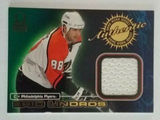 1999 - 00 Pacific Omega Game Worn Jersey 7 Eric Lindros Philadelphia Flyers
