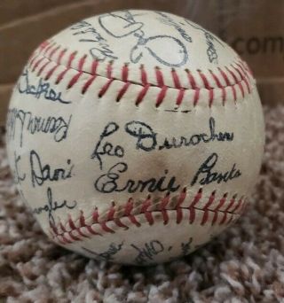 Ernie Banks Ron Santo Chicago Cubs Stamped Signature Baseball