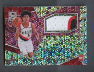 2018 - 19 Spectra Neon Pink Prizm Anfernee Simons Rpa Rc Patch Auto 2/25