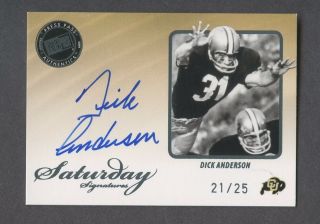 2009 Press Pass Saturday Signatures Dick Anderson Signed Auto 21/25