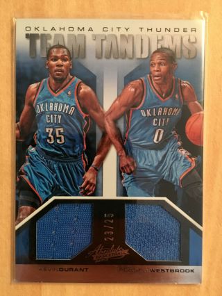 12 - 13 Absolute Team Tandem Jerseys Russell Westbrook Kevin Durant 3/25