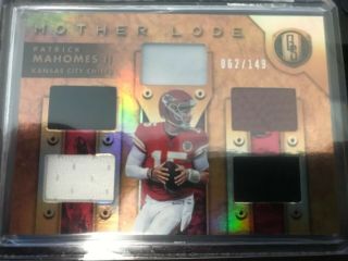 2019 Panini Gold Standard Patrick Mahomes Mother Lode Relic Patch 5x 62/149