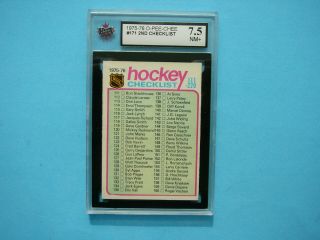 1975/76 O - Pee - Chee Nhl Hockey Card 171 2nd Second Checklist Ksa 7.  5 Nm,  Opc