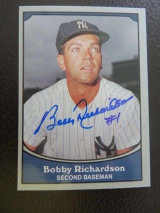 Bobby Richardson Autograph Card Ny Yankees Signed 1990 Pacific Legends 100