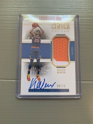 2018 - 19 Panini National Treasures Clutch Factor Patch Auto Kevin Knox 20/25 1/1