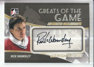 10/11 Itg Between The Pipes Rick Wamsley Greats Of The Game Autograph Auto