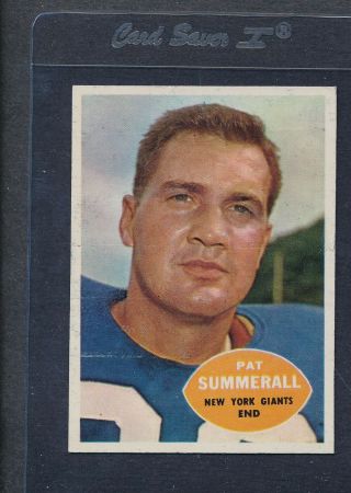 1960 Topps 077 Pat Summerall Giants Ex/mt 663