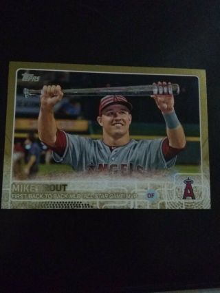 2015 Topps Update Us227 Mike Trout Gold Foil Los Angeles Angels 208/2015 Paralle