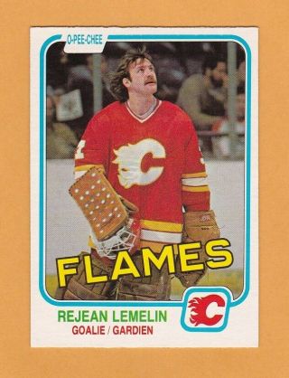 1981 - 82 Nhl O - Pee - Chee 44 Rejean Lemelin Rc / Rookie Card - - Nrmt