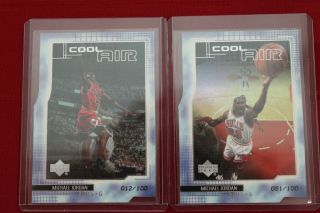 Two Michael Jordan 1999 - 00 Upper Deck Cool Air Level 1 Mj7 & Mj3 Limited To 100