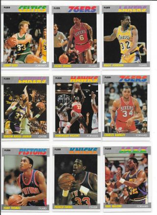 1987 - 88 Fleer Basketball Set W/ Stickers Michael Jordan Larry Bird Magic Johnson