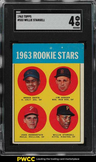 1963 Topps Willie Stargell Rookie Rc 553 Sgc 4 Vgex (pwcc)