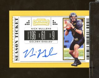 2019 Contenders Draft Picks College Ticket Nick Mullens Auto 49ers (ay17)