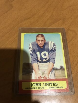 1963 Topps Johnny Unitas 1 Football Card Baltimore Colts Nfl