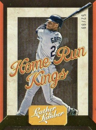 2019 Leather & Lumber Ken Griffey Jr.  Gold Home Run Kings Insert Card 52/99