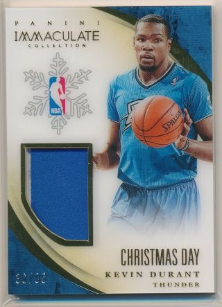 Kevin Durant 2013 - 14 Panini Immaculate Christmas Day Acetate Jersey 36/85 C3