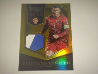 2015 - 16 Select Cristiano Ronaldo Prizm Gold Refractor Patch 7/7 Jersey Number