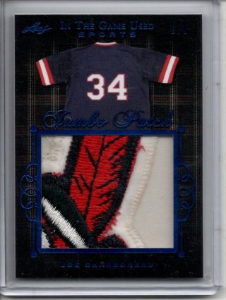 Joe Charboneau Jersey Logo Patch /6 2019 Leaf In The Game Jumbo Indians Sp