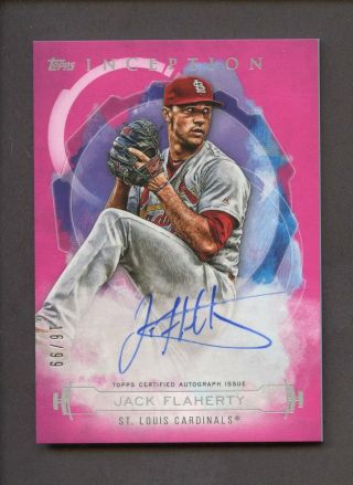 2019 Topps Inception Pink Jack Flaherty Signed Auto 16/99 St.  Louis Cardinals