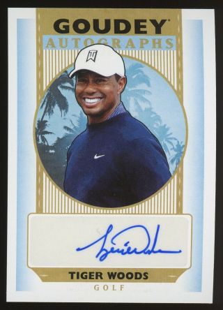 2019 Upper Deck Goodwin Champions Goudey Golf Tiger Woods Signed Auto