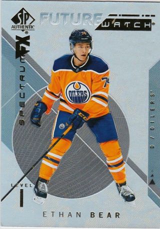 18 - 19 2018 - 19 Sp Authentic Ethan Bear Fx Gold Rookie Bounty S - 69 Oilers