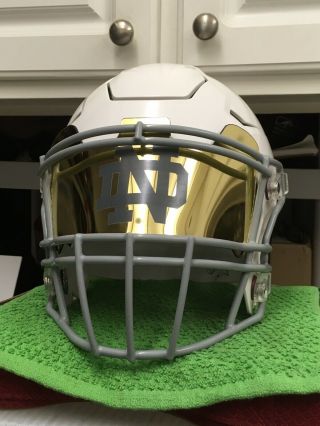 Notre Dame Gold Chrome Custom Football Helmet Visor,  Laser Etched Universal Fit
