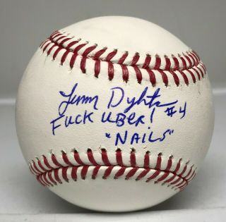 Lenny Dykstra " Nails " Signed Baseball Autographed Auto Jsa Mets