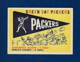 1959 Topps 98 Green Bay Packers Tc (ex - Exmt) Team Card Pennant
