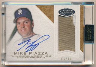 Mike Piazza 2016 Topps Dynasty Autograph 2 Color Patch Auto Sp 06/10 $300,