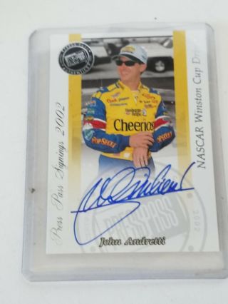 John Andretti 2002 Press Pass Autograph Card