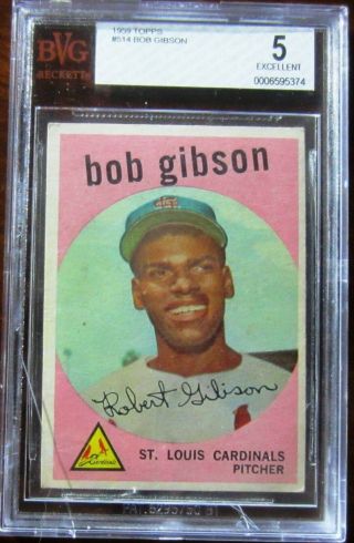 1959 Topps 514 Bob Gibson Rc Bvg 5