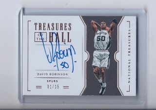 18/19 Panini National Treasures Basketball David Robinson On Card Auto 1/15 Hof