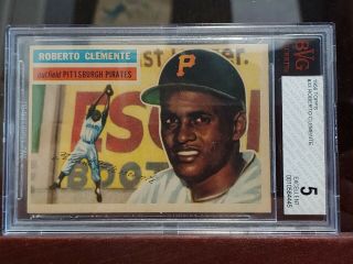 1956 Topps Roberto Clemente Pittsburgh Pirates 33 Baseball Card Bgs 5