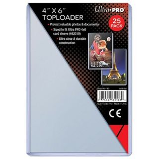 1 Pack Of 25 Ultra Pro 4x6 Hard Rigid Top Load Toploader Postcard Photo Holders