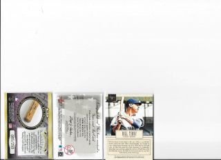 Frank Robinson,  Phil Rizzuto,  & Bill Terry Certified Game Bat Cards 2