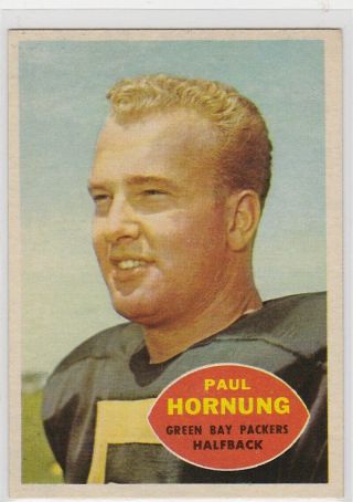 1960 Topps 54 Paul Hornung Green Bay Packers Mvp Hof Notre Dame Heisman