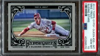 2013 Topps Gypsy Queen Mike Trout Psa 10 Ss - Mt Sliding Stars