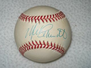 Mike Schmidt Hof Autographed Signed Nl Bill White Baseball Phillies