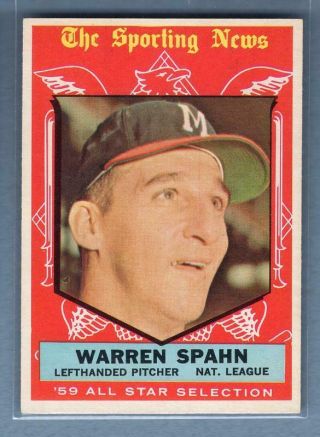 1959 Topps 571 Warren Spahn All Star (hof) Ex - Mt Go200