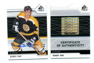 2018 - 19 Sp Game Hockey Bobby Orr Autograph Ssp 4/4 With