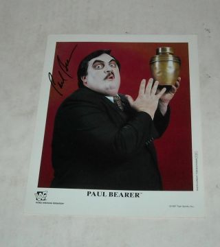 1997 Hand Signed Wwf Wwe Wrestling Autograph Paul Bearer 8 X 10 Color Photo