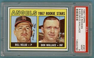 1967 Topps Angels Rookies Bill Kelso/don Wallace – 367 Psa 9